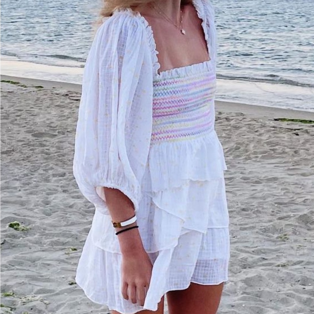 LoveShackFancy Shaw Tiered Rainbow Dress! Great Condition, Size XS